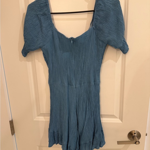 Blue Button-Front Romper - Picture 2 of 3